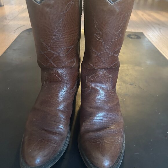Brown Leather Cowboy boots size 8 - Picture 3 of 4